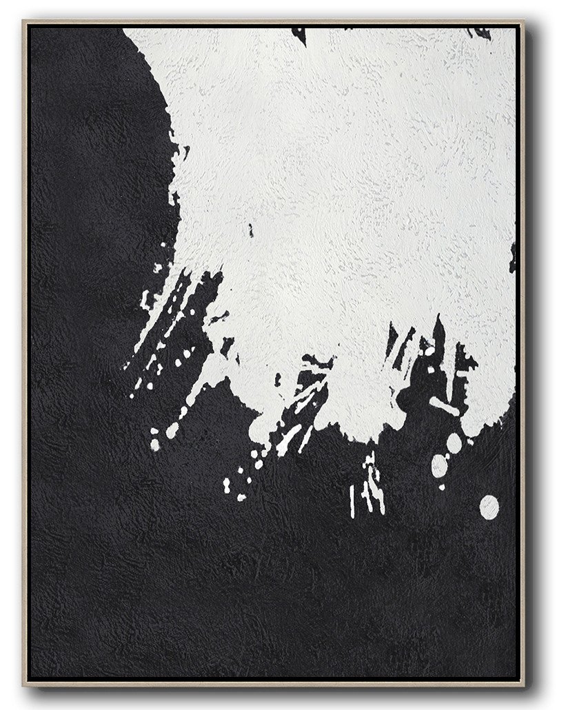 Decorating A Big Living Room,Black And White Minimal Painting On Canvas - Abstract Paintings On Sale
